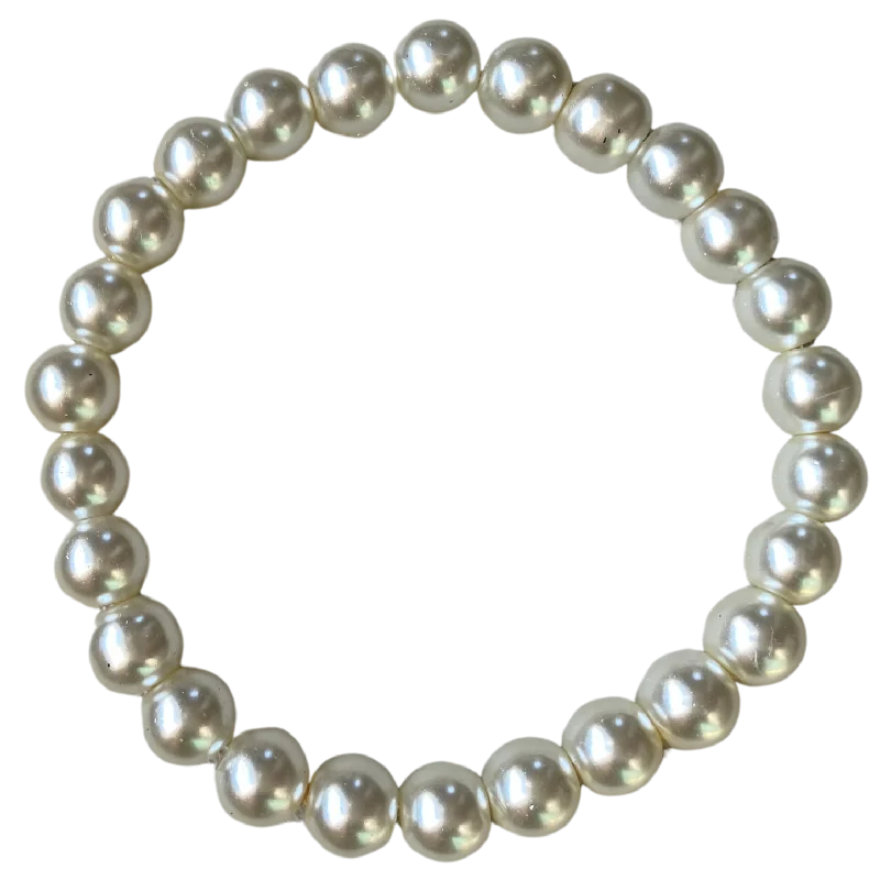 women’s engraved bracelets-Cream Pearl 8mm Bracelet