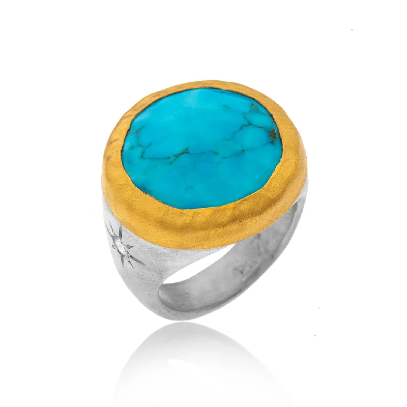 women’s trendy engagement rings-Nava Zahavi Spirit Turquoise Ring