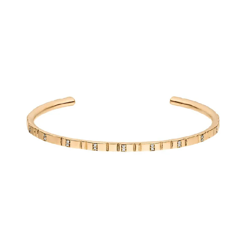 women’s bold bangles-Loveline Embrace 18K Gold Bangle w. Diamonds