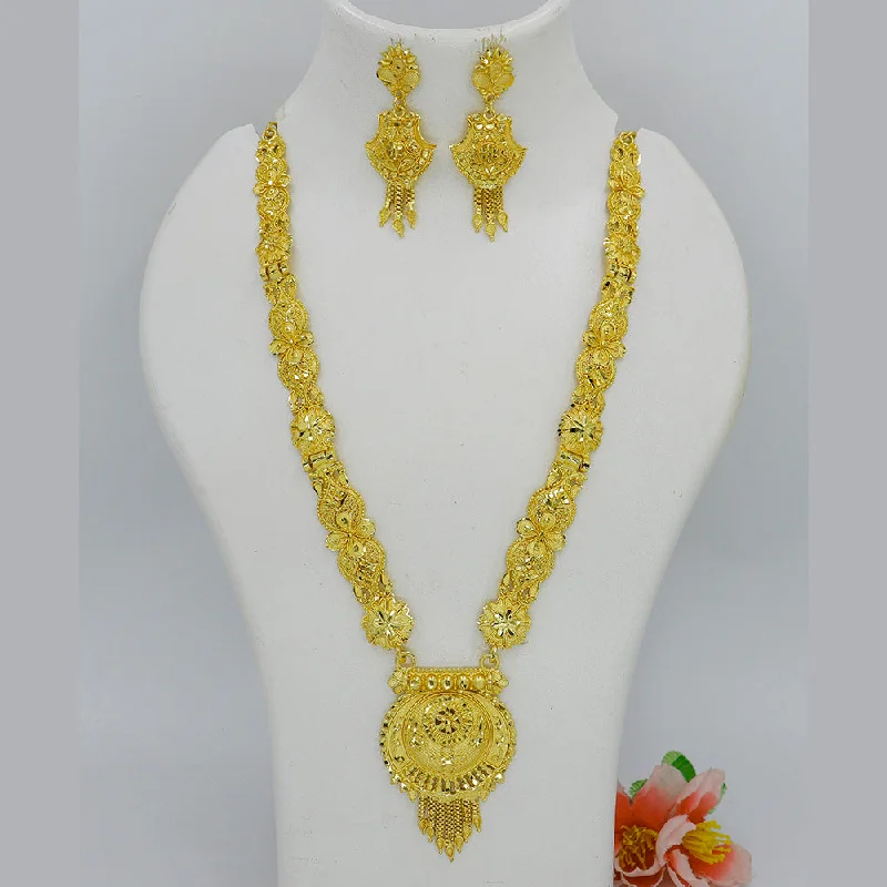 women’s colorful necklaces-Mahavir Gold Plated Necklace Set