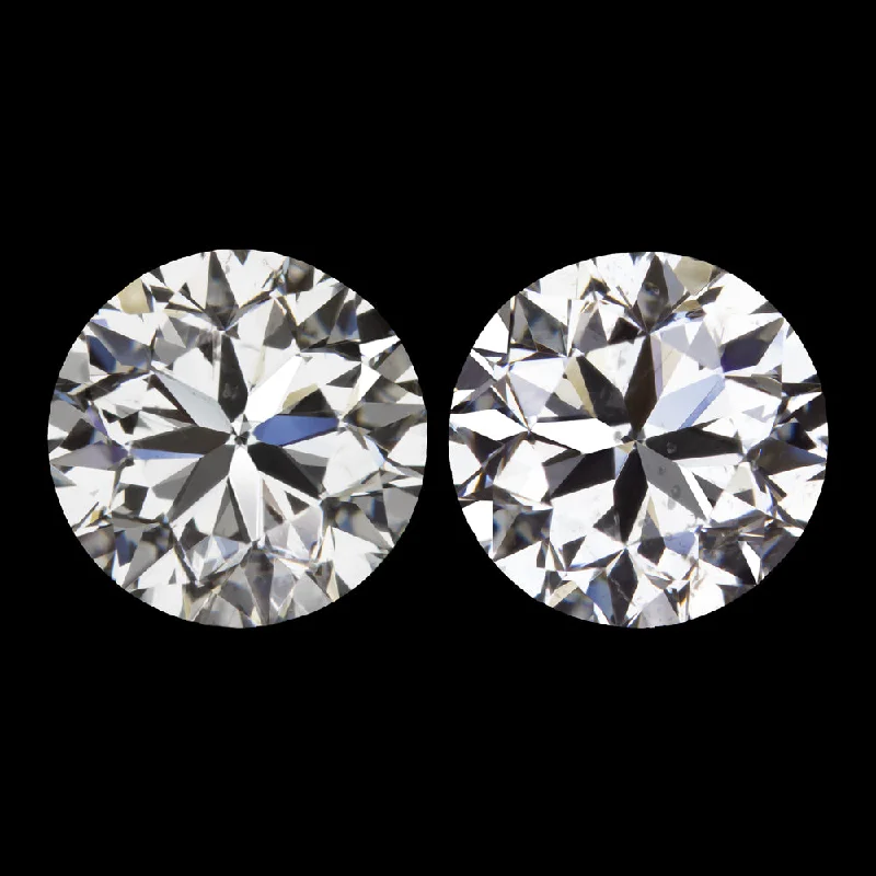 women’s heart-shaped earrings-2 CARAT GIA CERTIFIED VERY GOOD CUT H SI2 DIAMOND STUD EARRINGS ROUND BRILLIANT