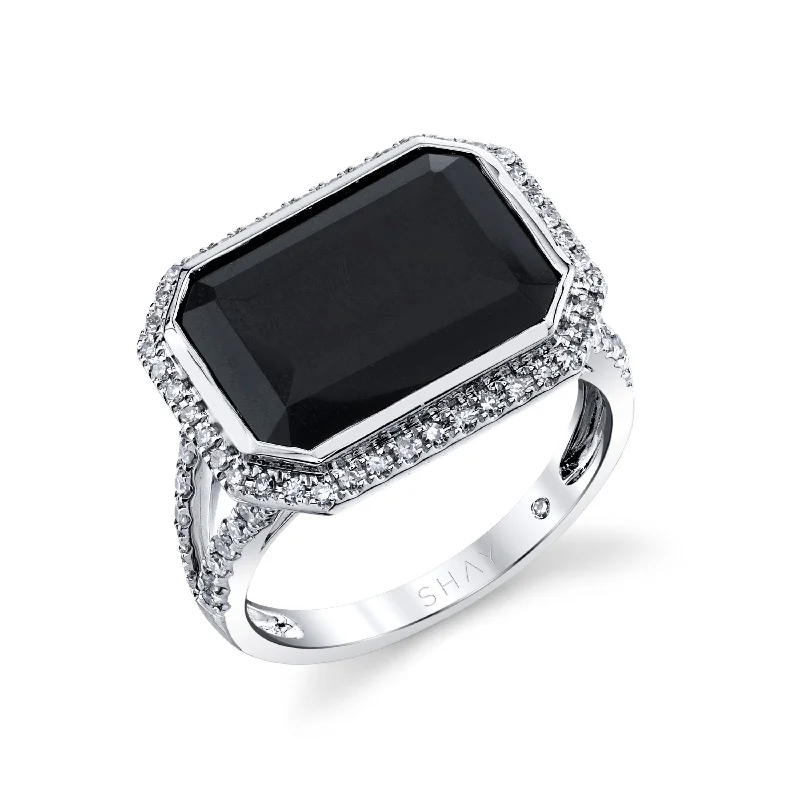 women’s unique wedding rings-READY TO SHIP BLACK ONYX VERT RING