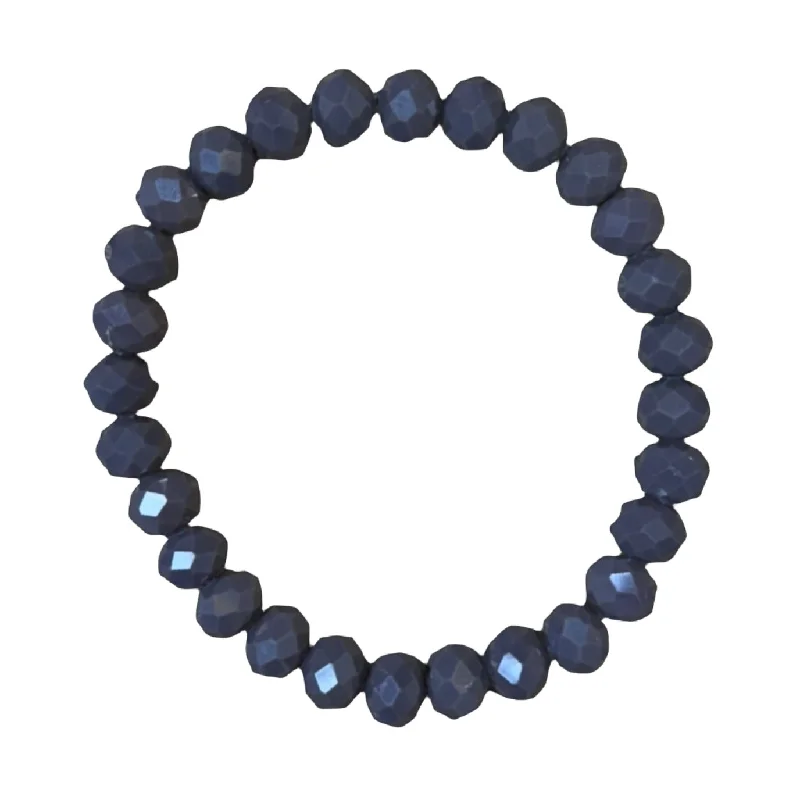 women’s minimalist bracelets-Smoked Grape Faceted Rondelle 8mm Bracelet