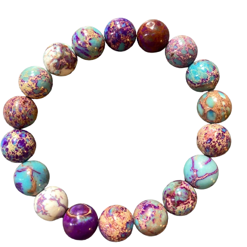 women’s multi-colored bracelets-Galaxy Sea Sediment 10mm Bracelet