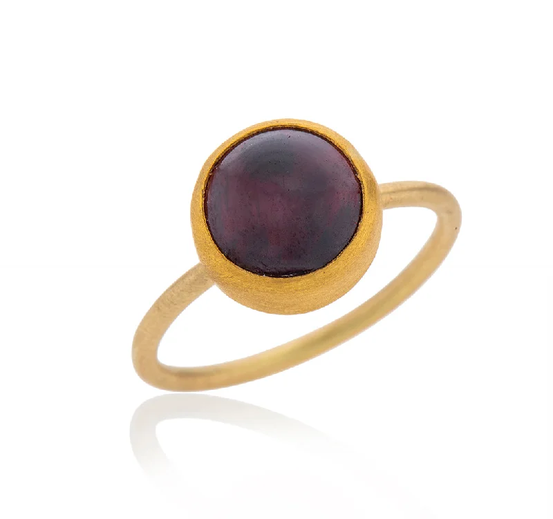 women’s gold rings-Garnet Zone Ring