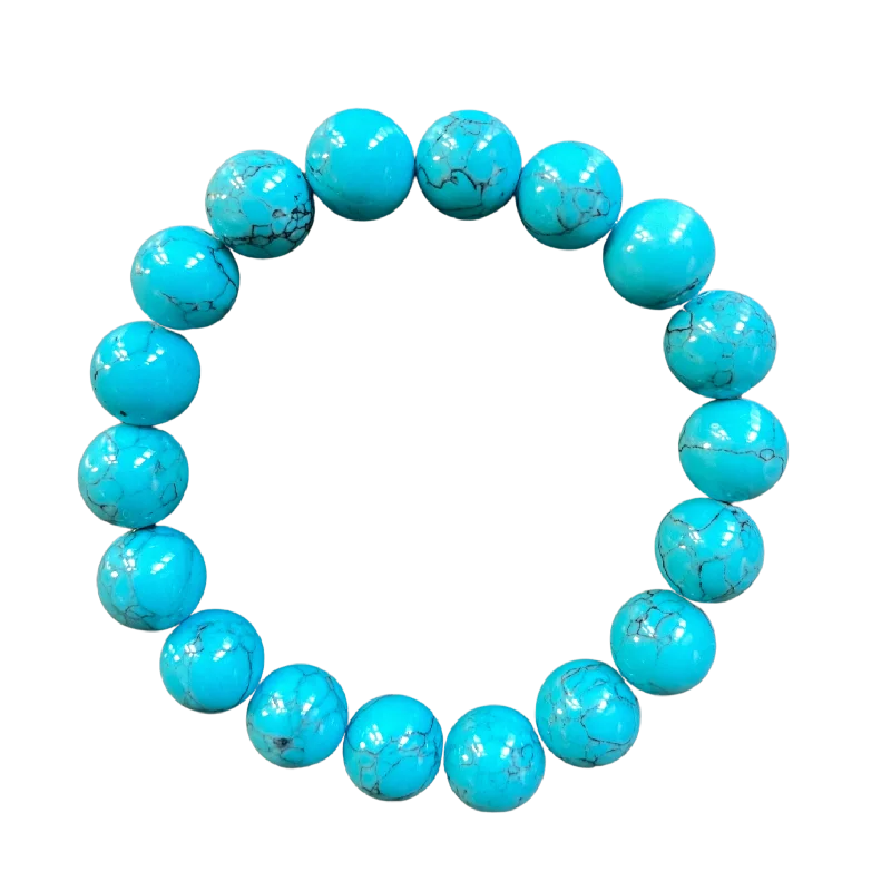 women’s statement bangles-Sky Blue Magnesite 10mm Bracelet