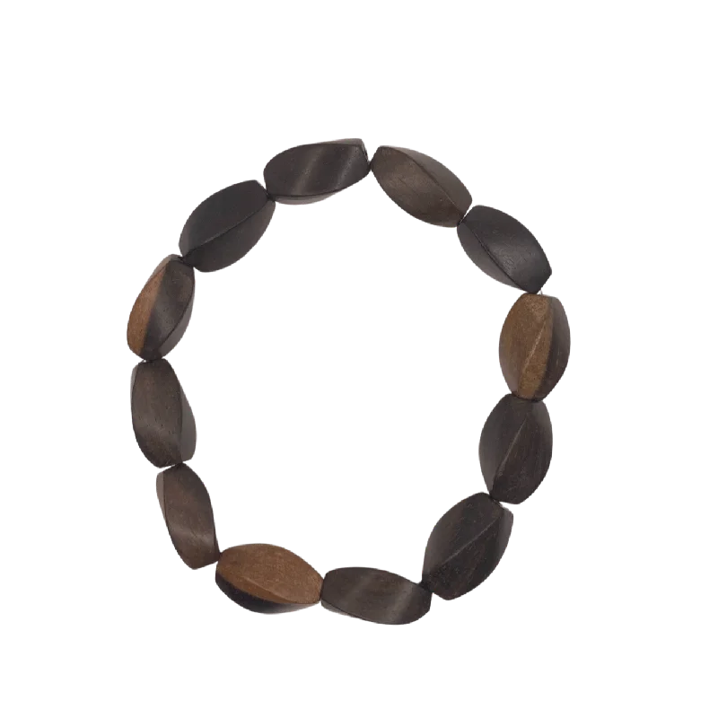 women’s charm bangles-Wood Twist Dark Medium Bracelet