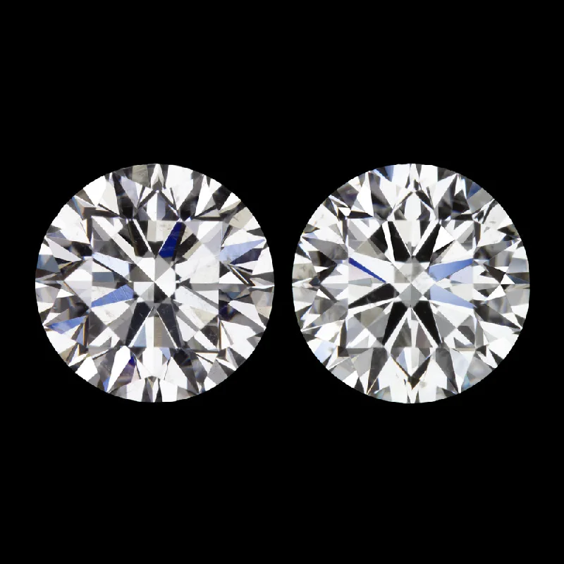 women’s dangling gemstone earrings-DIAMOND STUD EARRINGS 1ct GIA CERTIFIED H SI2 EXCELLENT CUT ROUND PAIR NATURAL