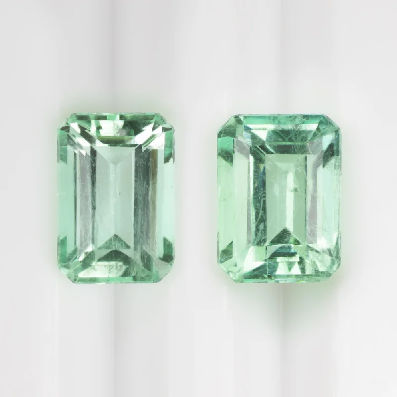 women’s vintage earrings-NATURAL EMERALD MATCHING PAIR STUD DROP EARRINGS 2.88ct LOOSE GREEN EARTH MINED