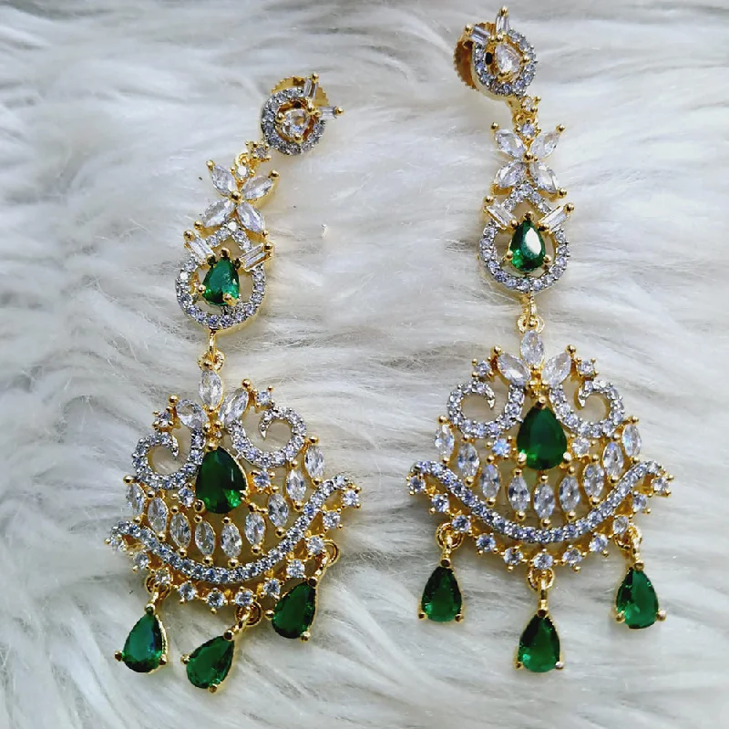 women’s elegant drop earrings-Jain Jewellers Gold Plated AD Dangler Earrings