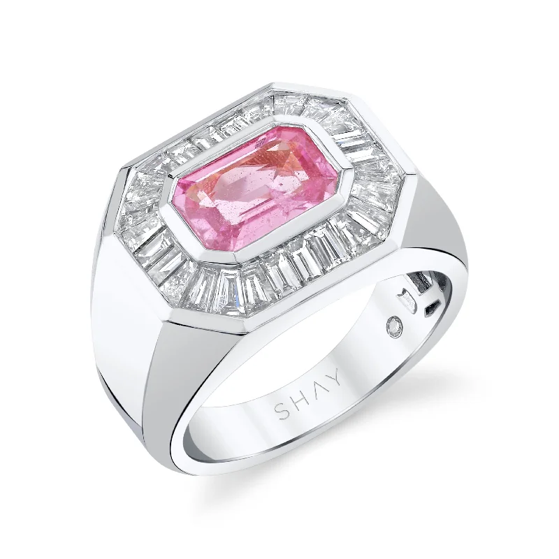 White Gold/Pink Sapphire