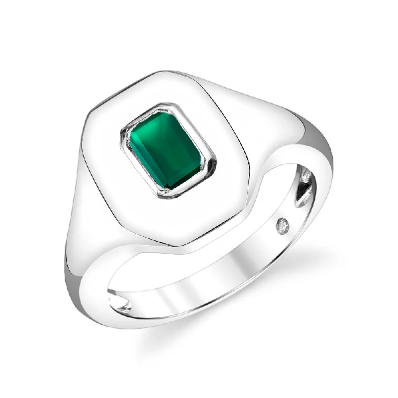 White Gold/Emerald