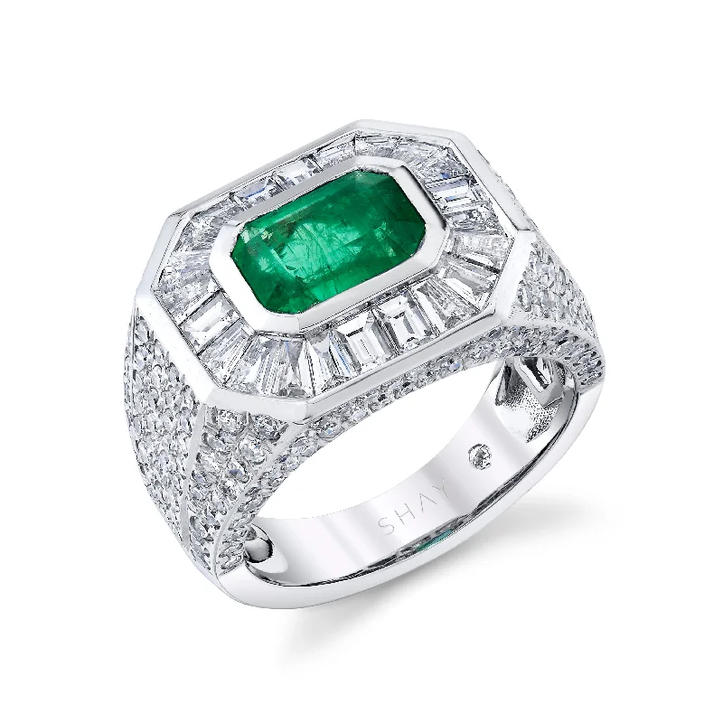 White Gold/Emerald