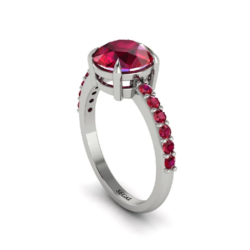 women’s unique solitaire engagement rings-Traditional Ruby Engagement Ring - Elaine No. 57