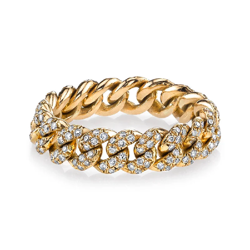 women’s adjustable rings-READY TO SHIP DIAMOND PAVE MINI LINK RING