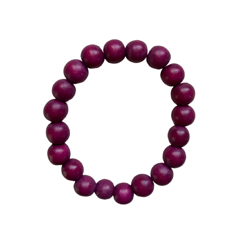 women’s tennis bracelets-Mulberry Purple Wood 10mm Bracelet