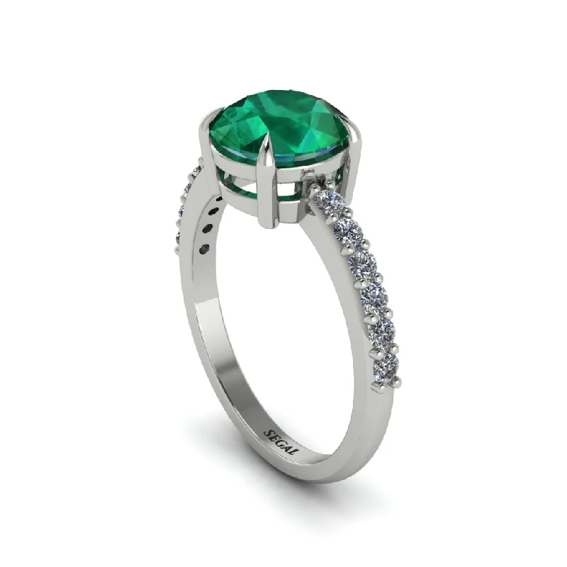 women’s oval cut engagement rings-Traditional Emerald Engagement Ring - Elaine No. 6