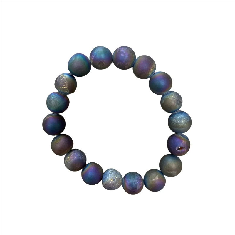 women’s friendship bracelets-Rainbow Druzy 10mm Bracelet