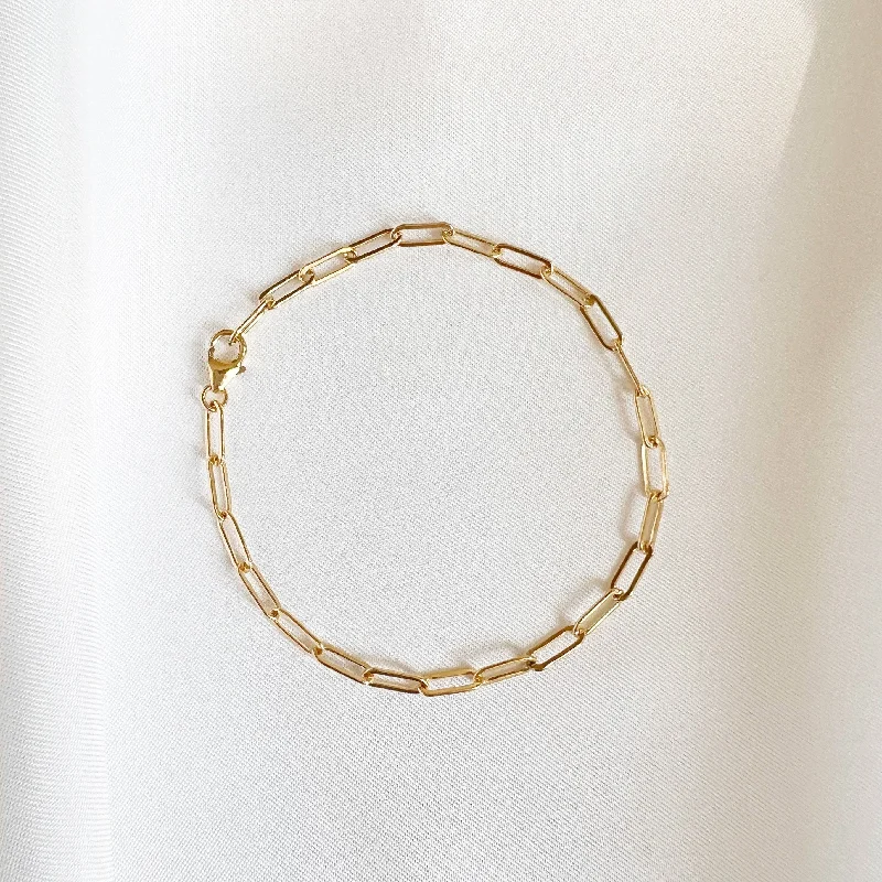 women’s slim bracelets-Elise Gold Filled Paperclip Chain Bracelet