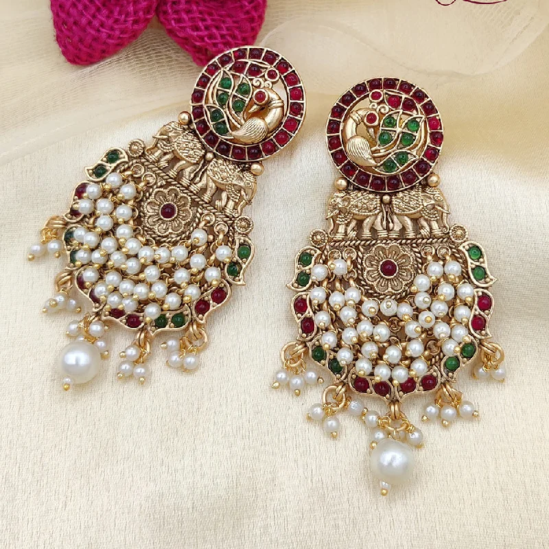 women’s wedding earrings-Jewel Addiction Copper Rajwadi Finish Dangler Earrings