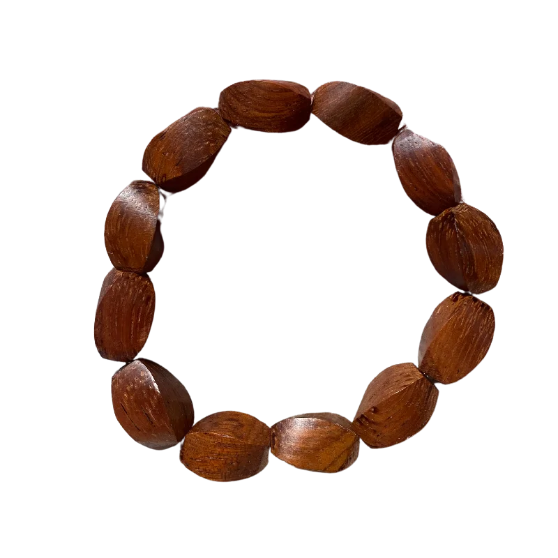 women’s friendship bracelets-Tan Wood Twist Bracelet