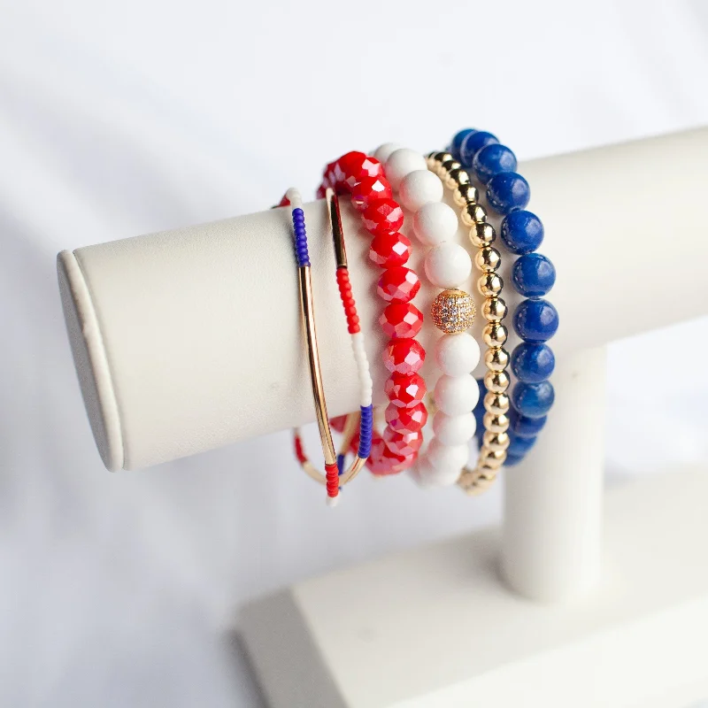 women’s charm bangles-All American Bracelet Stack