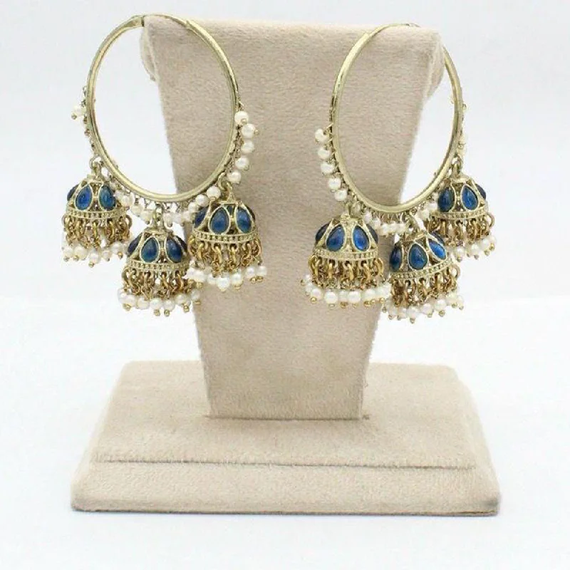 women’s geometric earrings-Jcm Jewellery Gold Plated Kundan Jhumki Earrings