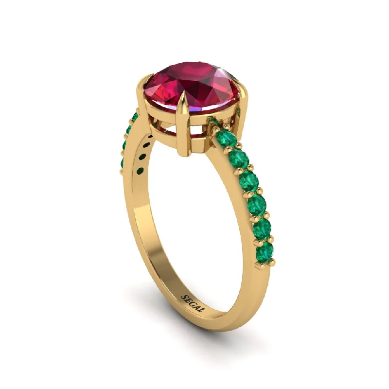 women’s split band engagement rings-Traditional Ruby Engagement Ring - Elaine No. 25