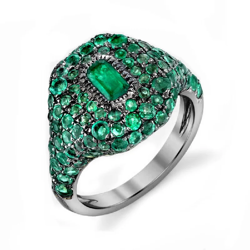 White Gold/Emerald