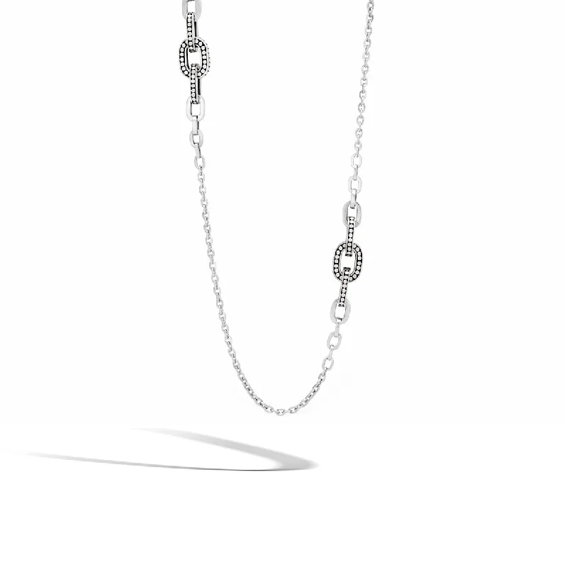 women’s butterfly necklaces-Dot Silver Sautoir Necklace