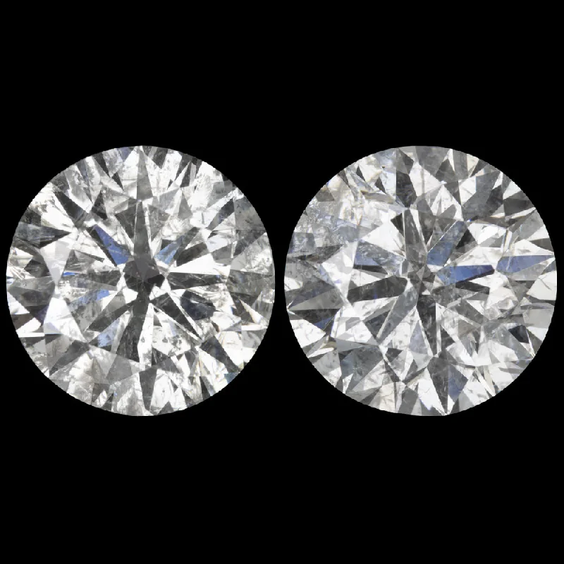 women’s bridal earrings-6.15ct DIAMOND STUD EARRINGS VERY GOOD ROUND BRILLIANT CUT NATURAL PAIR 6 CARAT