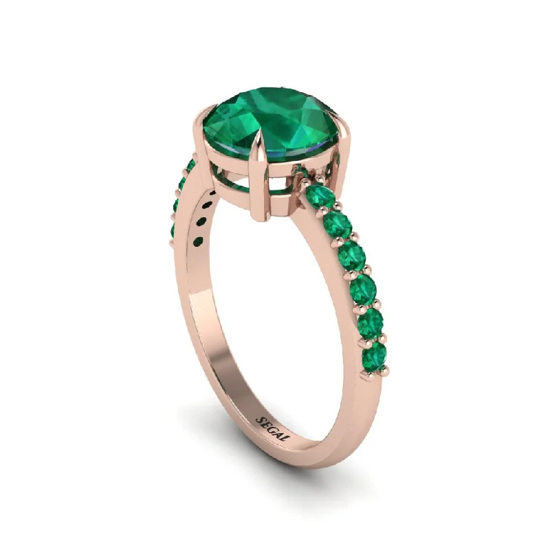 women’s unique vintage engagement rings-Traditional Emerald Engagement Ring - Elaine No. 20