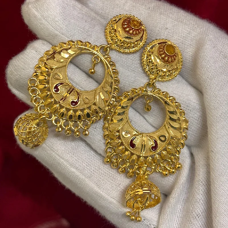 women’s gold hoop earrings-Pari Art Jewellery Gold Forming Dangler Earrings