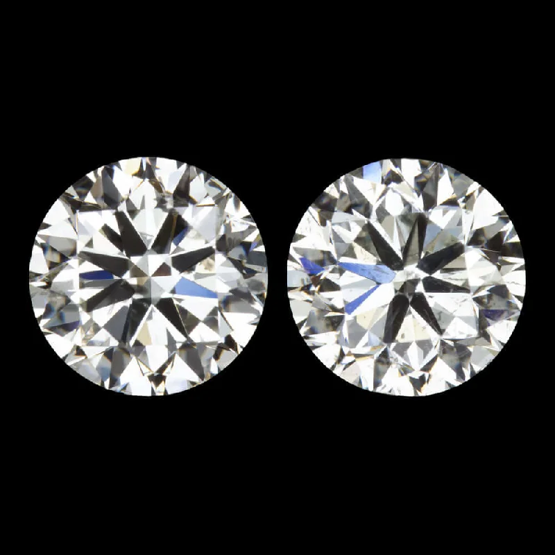 women’s statement earrings-2ct VERY GOOD CUT NATURAL DIAMOND STUD EARRINGS I-J SI2 ROUND BRILLIANT CUT PAIR