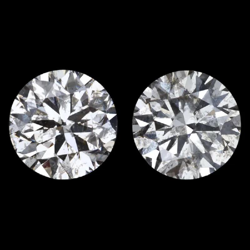 women’s simple silver earrings-2.10ct VERY GOOD CUT DIAMOND STUD EARRINGS ROUND BRILLIANT MATCHING PAIR NATURAL