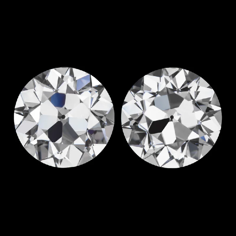 women’s chunky earrings-3 CARAT OLD EUROPEAN CUT LAB CREATED DIAMOND STUD EARRINGS CERTIFIED E VS PAIR