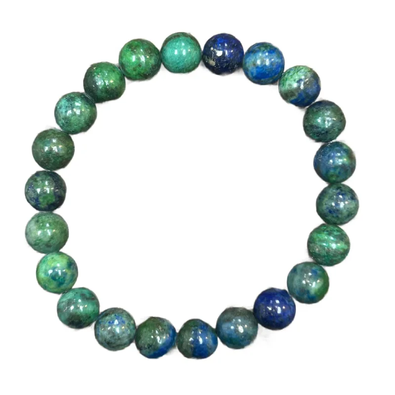 women’s wedding bracelets-Malachite Azurite 8mm Bracelet