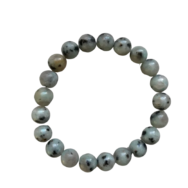 women’s adjustable bracelets-Kiwi Sesame Jasper 8mm Bracelet