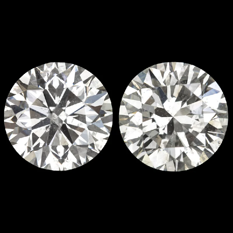 women’s elegant earrings-6.06ct DIAMOND STUD EARRINGS VERY GOOD ROUND BRILLIANT CUT NATURAL PAIR 6 CARAT