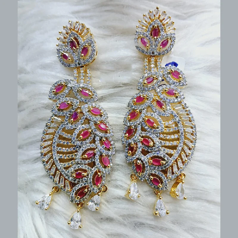 women’s multi-stone earrings-Jain Jewellers Gold Plated AD Dangler Earrings