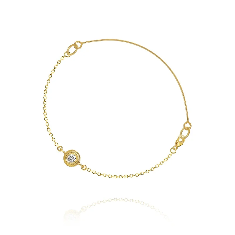 women’s solid gold bracelets-Glory 18K Gold Bracelet w. Diamond