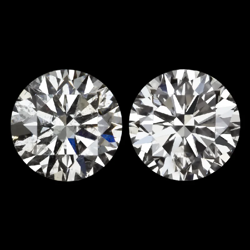 women’s geometric stud earrings-1.84ct NATURAL DIAMOND STUD EARRINGS VERY GOOD ROUND BRILLIANT CUT PAIR LOOSE