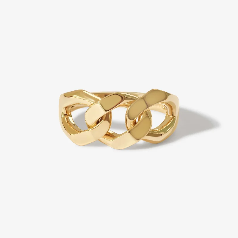 women’s stackable gemstone rings-Tom curb chain ring