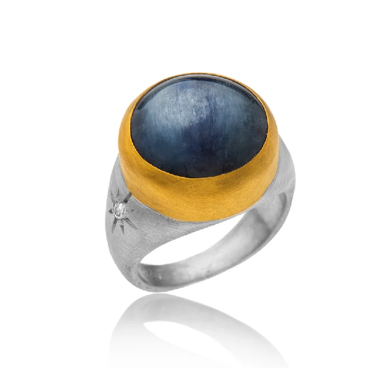 women’s halo engagement rings-Nava Zahavi Blue Jeans Ring