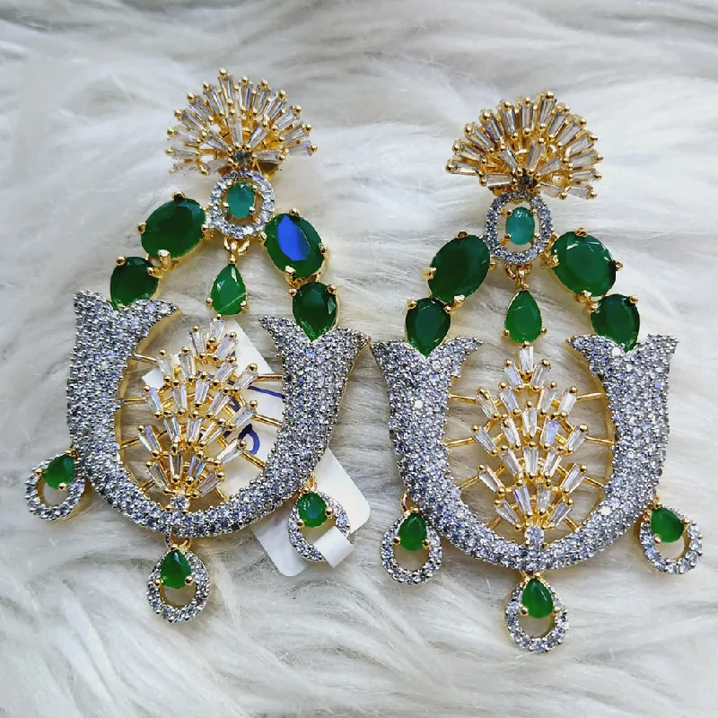 women’s sapphire stud earrings-Jain Jewellers Gold Plated AD Dangler Earrings