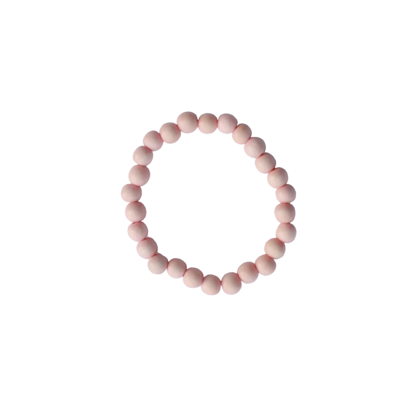 women’s fashion bangles-Shell Pink Wood 8mm Bracelet