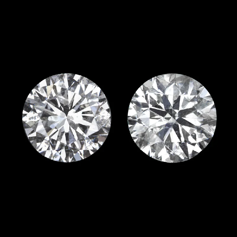 women’s luxury drop earrings-VERY GOOD CUT .76ct NATURAL DIAMOND STUD EARRINGS ROUND BRILLIANT 3/4 CARAT PAIR