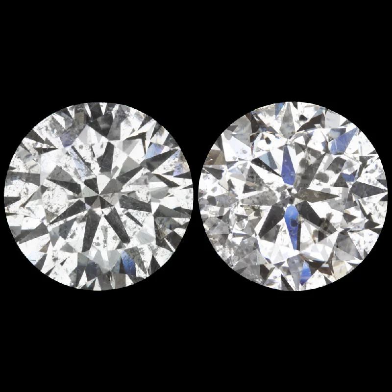 women’s luxury earrings-7.12ct DIAMOND STUD EARRINGS EXCELLENT ROUND BRILLIANT CUT NATURAL PAIR 7 CARAT