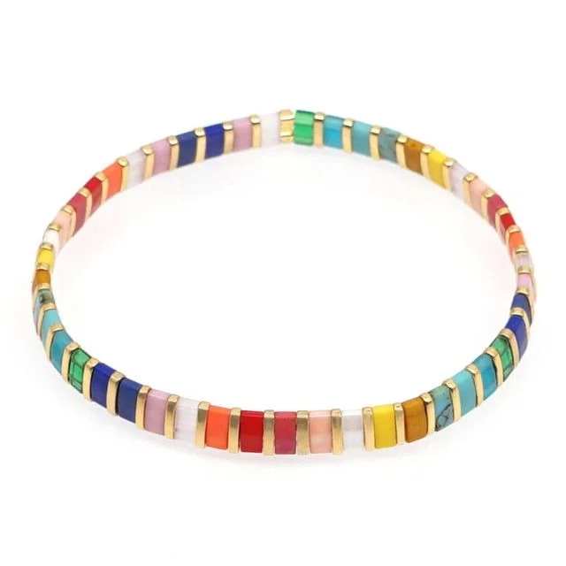 women’s elegant bracelets-Samantha Rainbow Tile Bracelet