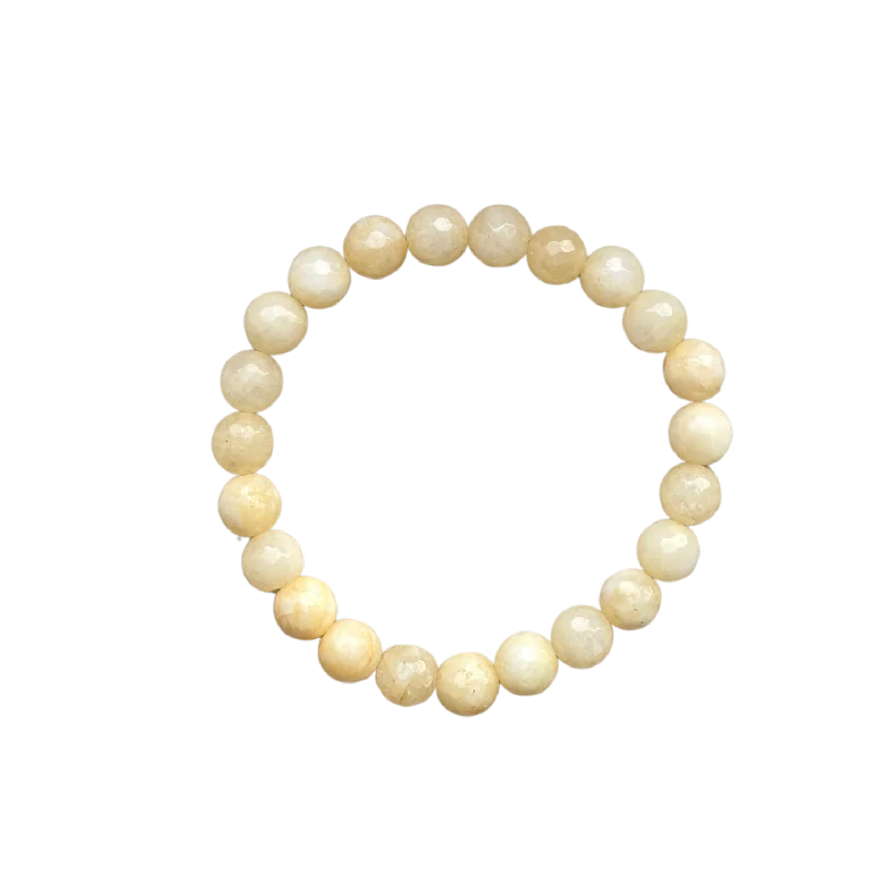 women’s round bangles-Banana Faceted Jade 8mm Bracelet